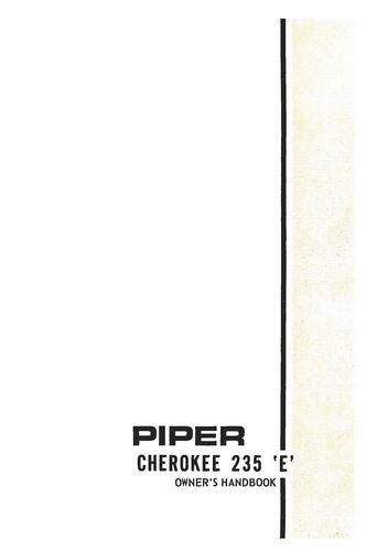 Piper PA-28-235E 1971 Owner's Manual (761-463)
