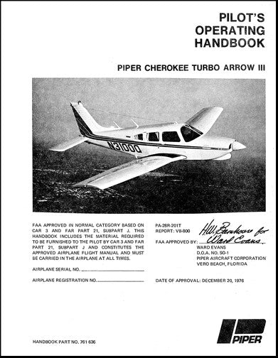Piper PA28R-201T Turbo Arrow III 1977-78 Pilot's Information Manual (761-636)