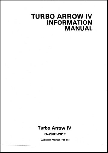 Piper PA28RT-201T Turbo Arrow IV 1979 & Up Pilot Information Manual (761-691)
