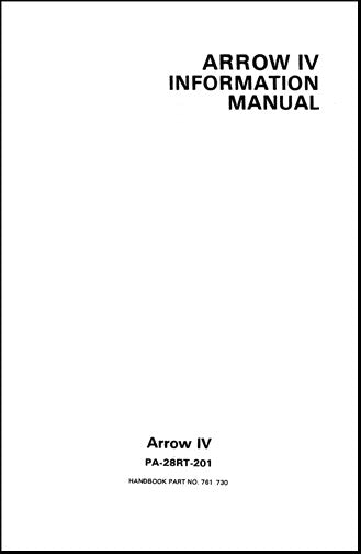 Piper PA28RT-201 Arrow IV 1980 & Up Pilot's Information Manual (761-730)