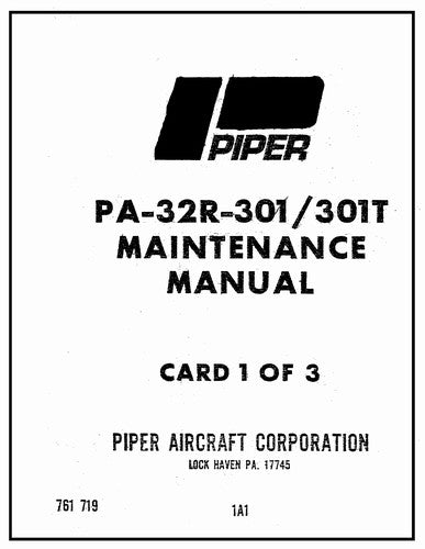 Piper PA-32R-301, 301T Saratoga SP Maintenance Manual (761-719)