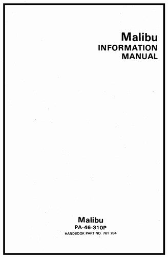 Piper PA46-310P 1984-1986 Malibu Pilot's Information Manual 761-784