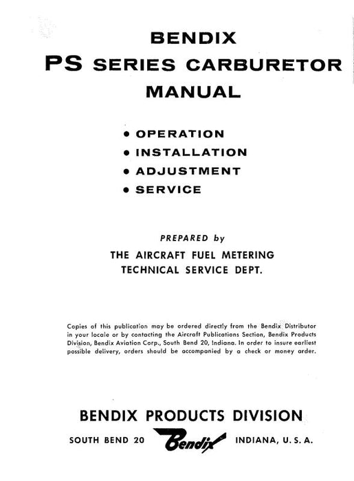 Bendix PS Series Carburetor Ops, Installation, Adjustment, Service (PSSERIES)