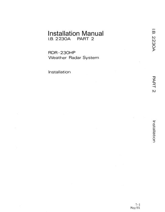 Bendix RDR-230HP Installation Manual (I.B.2030)