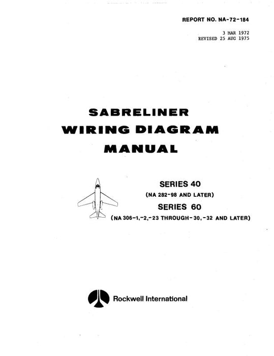 North American NA-265-40,60 Sabreliner 1972 Wiring Diagram Manual (NA-72-184)