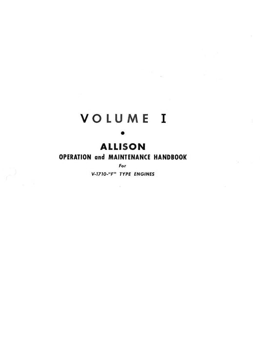 Allison  V-1710-F Type Engines Maintenance Manual (AQV1710F-M-C)