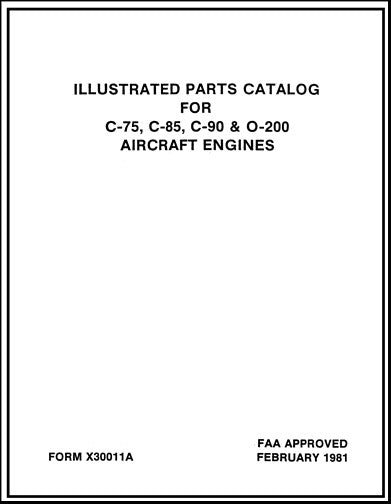 Continental C-75, C-85, C-90 & O-200 1981 Parts Catalog (X30011A)