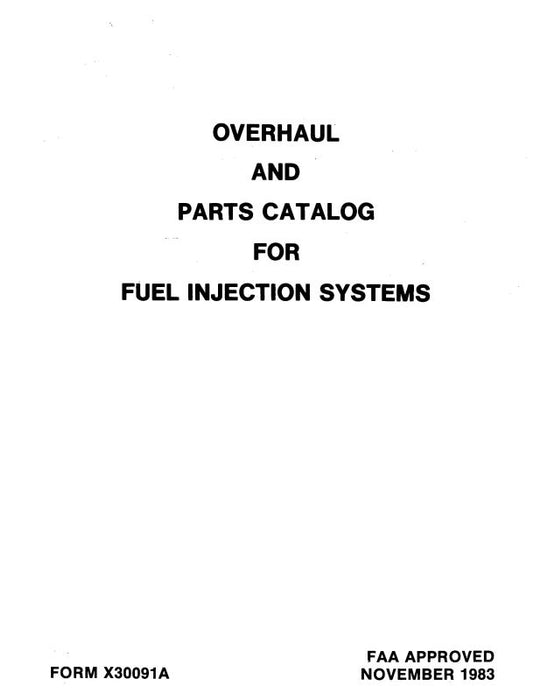 Continental Fuel Injection Systems 1983 Overhaul & Parts Catalog (X30091A)