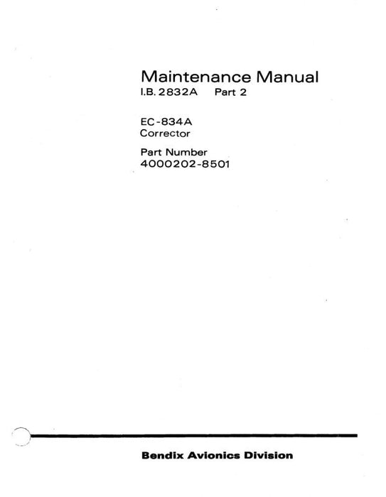 Bendix SG-832B Remote Slaved Gyro Maintenance Manual (I.B.2832A)