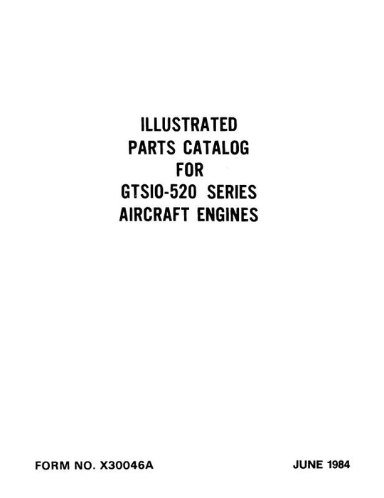 Continental GTSIO-520 Series 1984 Parts Catalog (X30046A)