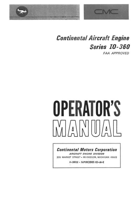 Continental IO-360 Series 1966 Operators & Maintenance