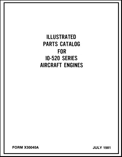 Continental IO-520 Series 1981 Parts Catalog (X-30040A)