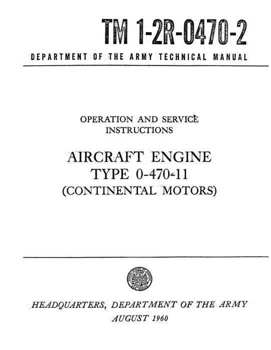 Continental O-470-11 1960 Operation and Service Instructions (2R-0470-2)