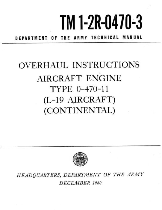 Continental O-470-11 1960 Overhaul Manual (2R-0470-3)