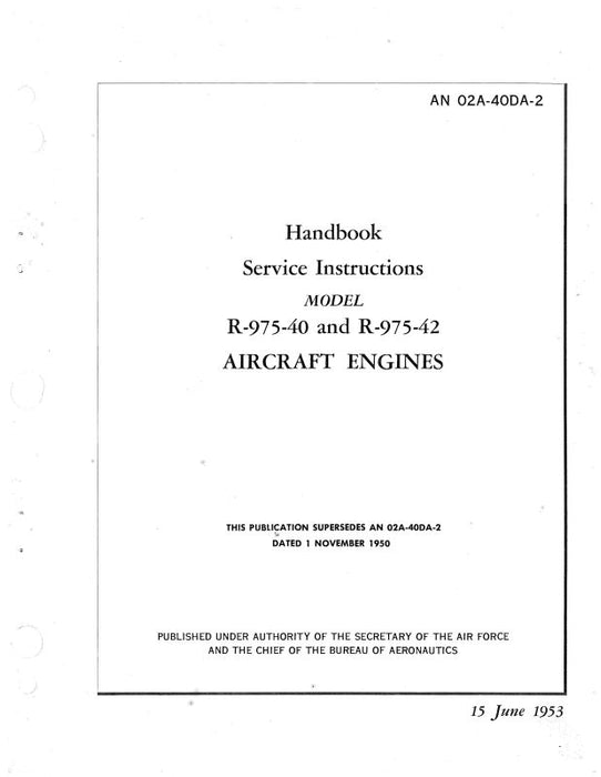 Continental R-975-40 & R-975-42 Engines Maintenance Manual (02A-40DA-2)