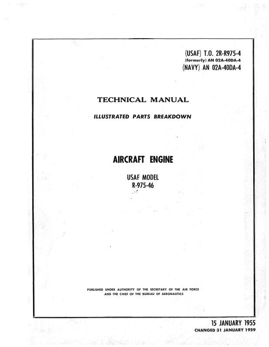 Continental R-975-46 1955 Illustrated Parts Catalog (2R-R975-4)