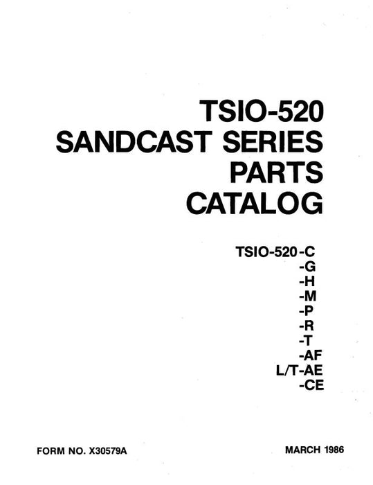 Continental TSIO 520 Series Parts Catalog (X30579A)