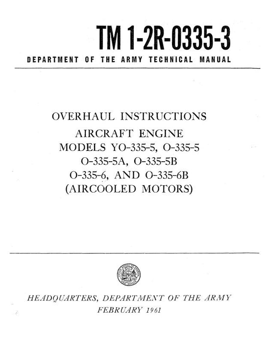 Franklin O-335-5 & YO-335-5 Overhaul Instructions (1-2R-0335-3)