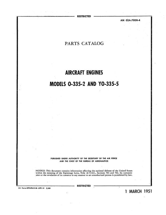 Franklin O-335-2 & YO-335-5 Parts Catalog (02A-70DB-4)