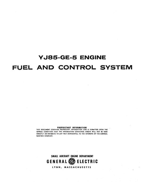 General Electric Company YJ85-GE-5 Fuel & Control Sys Fuel & Control System (GEYJ85GE5-FC-C)