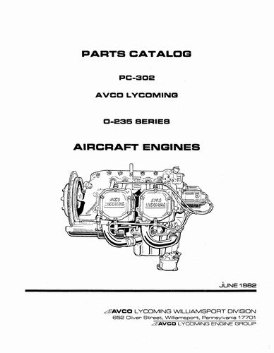 Lycoming O-235 Series 1982 Parts Catalog PC-302 (PC-302)
