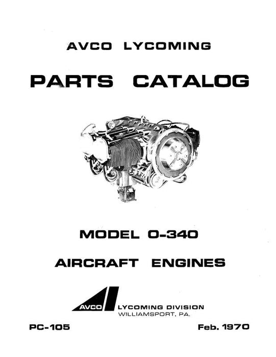 Lycoming O-340 Series, 1970 Parts Catalog PC-105 (PC-105)