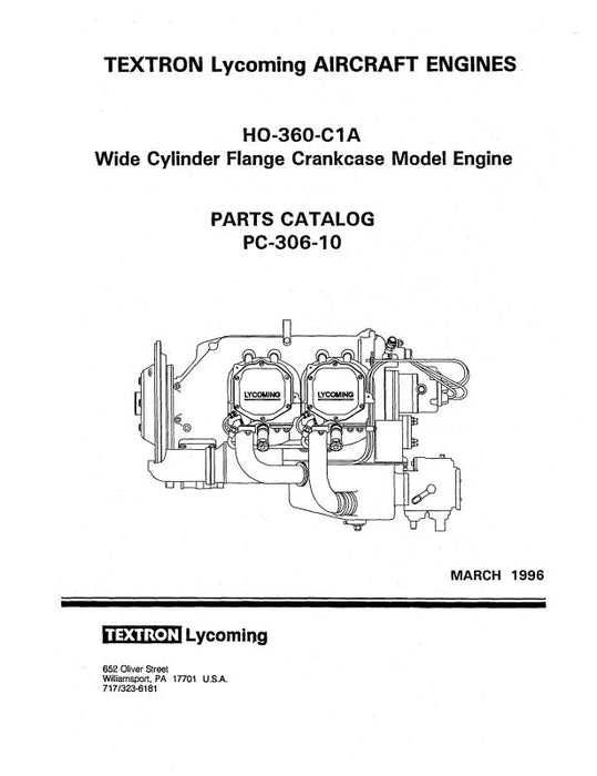 Lycoming HO-360-C1A 1996 Parts Catalog PC-306-10 (PC-306-10)