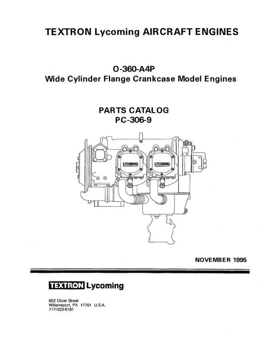 Lycoming O-360-A4P 1995 Parts Catalog PC-306-9 (PC-306-9)