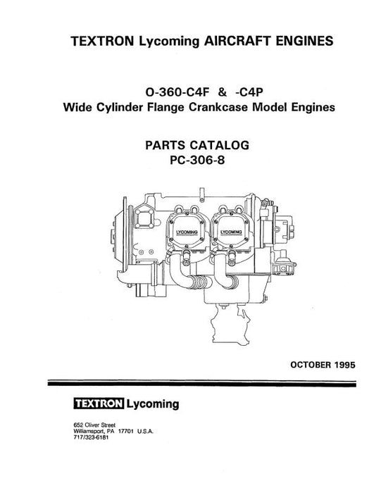 Lycoming O-360-C4F,-C4P 1995 Parts Catalog PC-306-8 (PC-306-8)