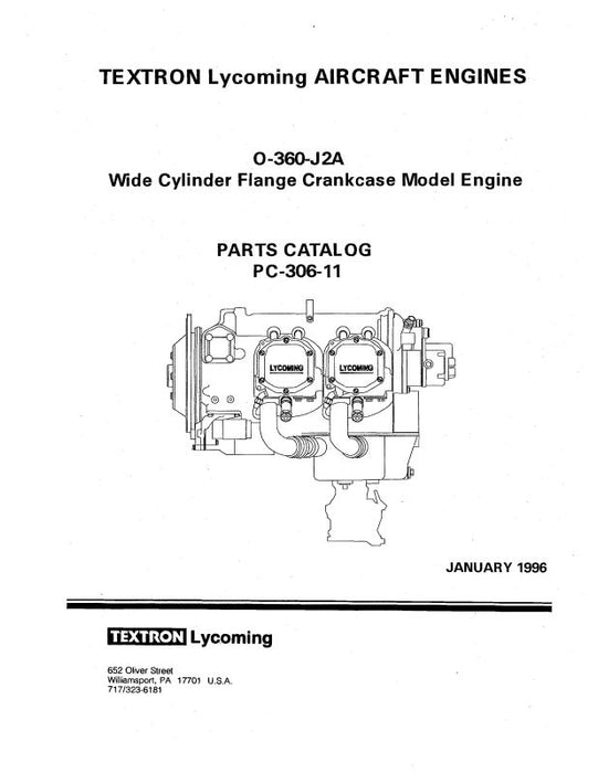 Lycoming O-360-J2A 1996 Parts Catalog PC-306-11 (PC-306-11)
