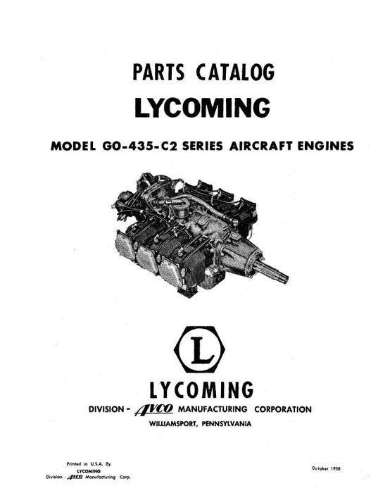 Lycoming GO-435-C2 Series Parts Catalog (LYGO435C2-PC)
