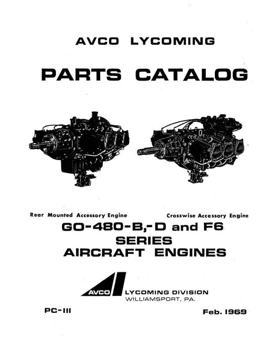 Lycoming GO-480 Series 1969 Parts Catalog PC-111 (PC-111)
