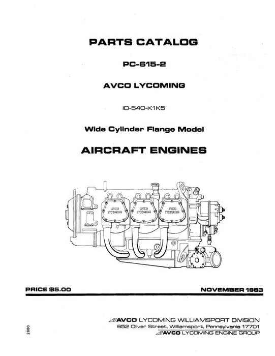 Lycoming IO-540-K1K5 1983 Parts Catalog PC-615-2 (PC-615-2)