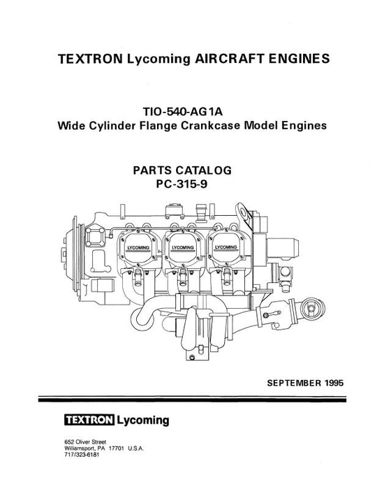 Lycoming TIO-540-AG1A 1995 Parts Catalog PC-315-9 (PC-315-9)