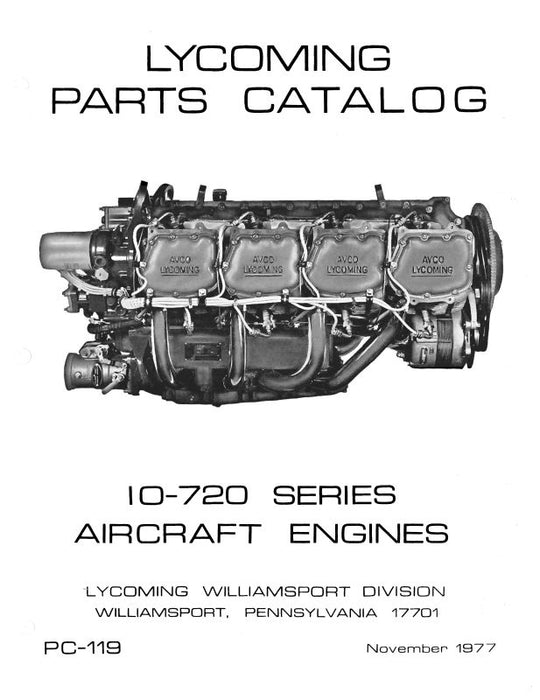 Lycoming IO-720 Series, 1983 Parts Catalog PC-119-A (PC-119-A)