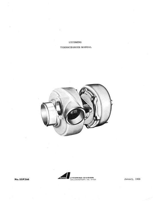 Lycoming Turbocharger Manual Installation-Parts-Maintenance (SSP266)
