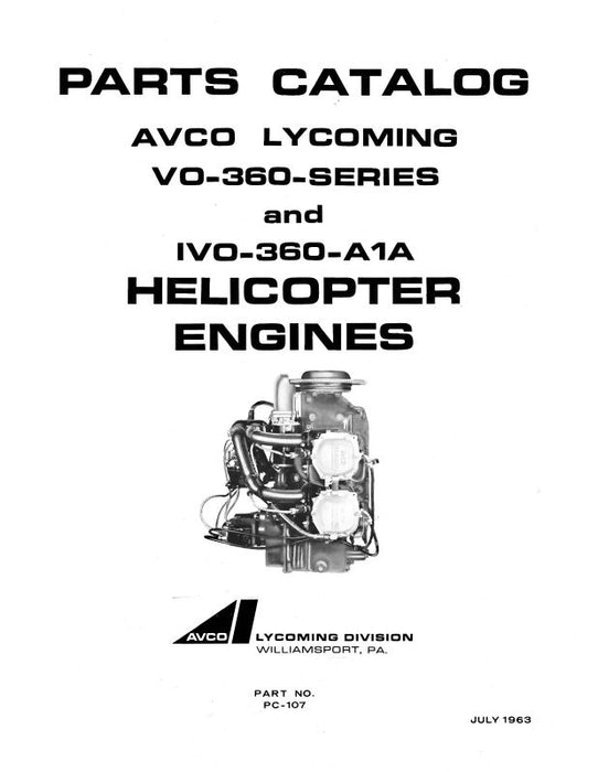 Lycoming VO-360, IVO-360 Series Parts Catalog PC-107 (PC-107)