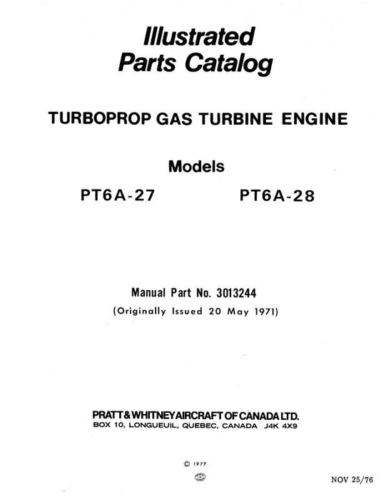 Pratt & Whitney Aircraft PT6A-21, PT6A-27, PT6A-28 Parts Catalog (3013244)
