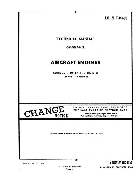 Pratt & Whitney Aircraft R-1340, 985 Series Overhaul Instructions (2R-R1340-23)