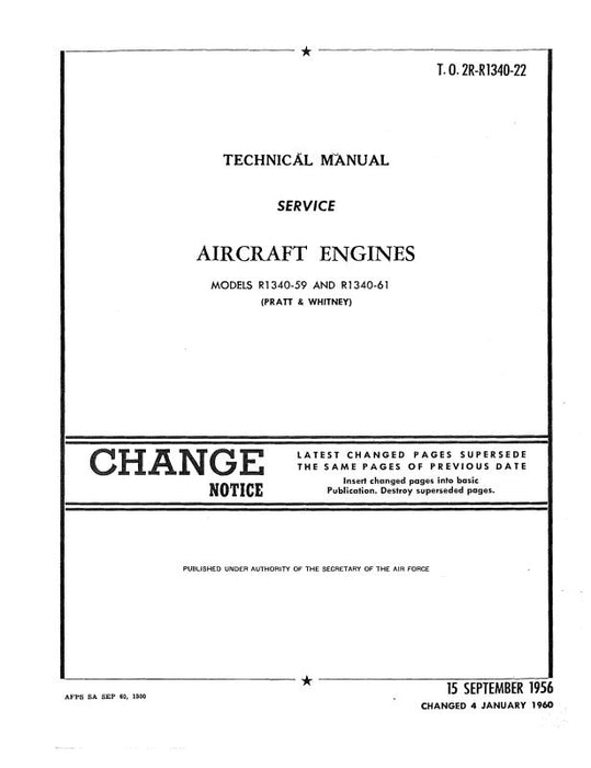 Pratt & Whitney Aircraft R-1340-59 and R-1340-61 Maintenance Manual (2R-R1340-22)