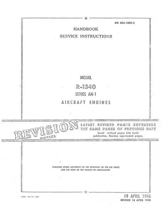 Pratt & Whitney Aircraft R-1340-AN-1 Series Service Instructions (02A-10DC-2)