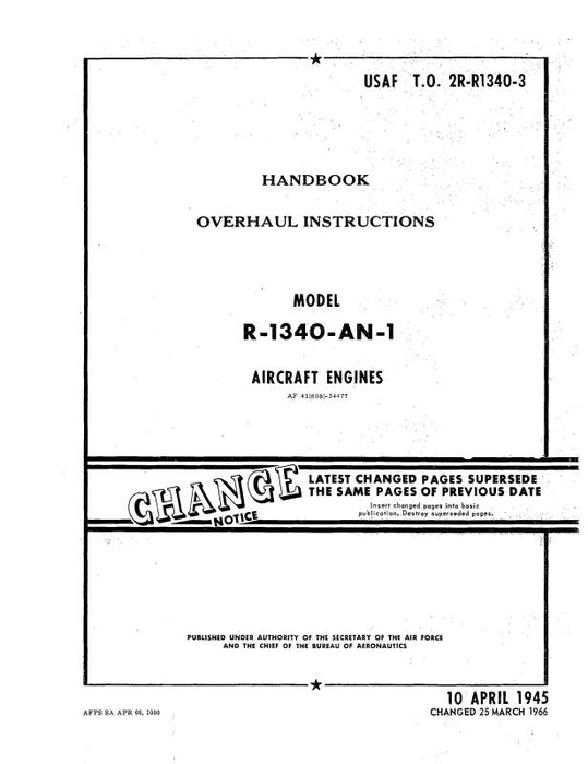 Pratt & Whitney Aircraft R-1340-AN-1 Overhaul Instructions (2R-R1340-3)