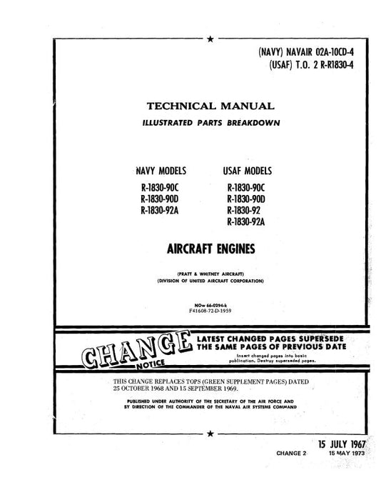 Pratt & Whitney Aircraft R-1830 Navy & USAF Models Parts Catalog (02A-10CD-4)