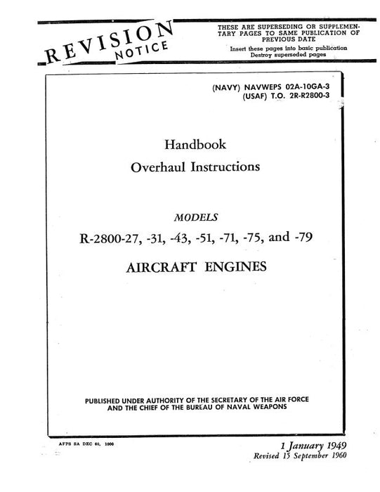 Pratt & Whitney Aircraft R-2800 Series Overhaul Instructions (02A-10GA-3)