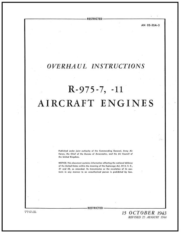 Wright Aeronautical R-975 Series — Essco Aircraft