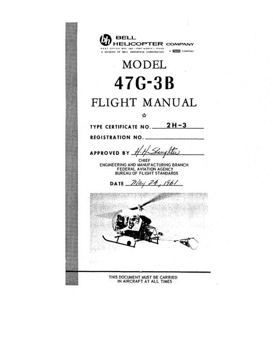 Bell Helicopter 47G-3B 1961 Flight Manual