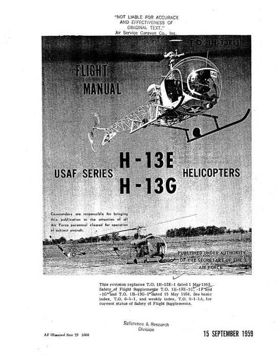 Bell Helicopter H-13E & H-13G 1959 Flight Manual