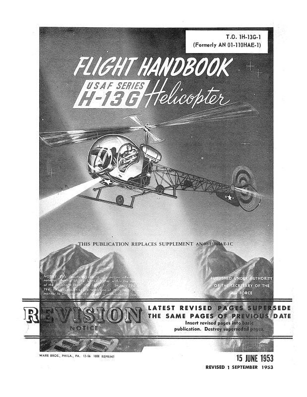 Bell Helicopter H-13G 1953 Flight Handbook — Essco Aircraft