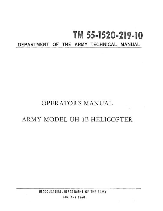 Bell Helicopter UH-1B 1968 Operator's Manual