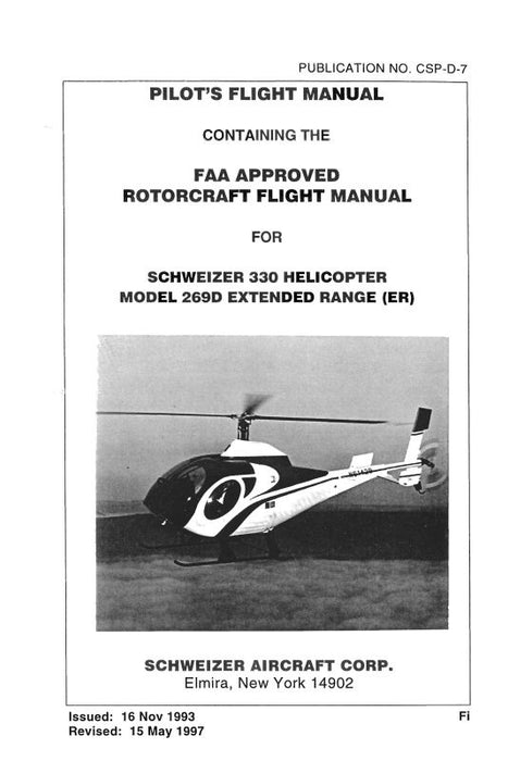 Hughes Helicopters 269D 1993 Pilot's Flight Manual (CSP-D-7)